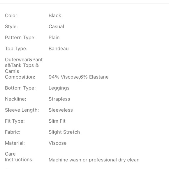 SHEIN SXY Open front coat & tube top with leggings LARGE - Picture 5 of 5